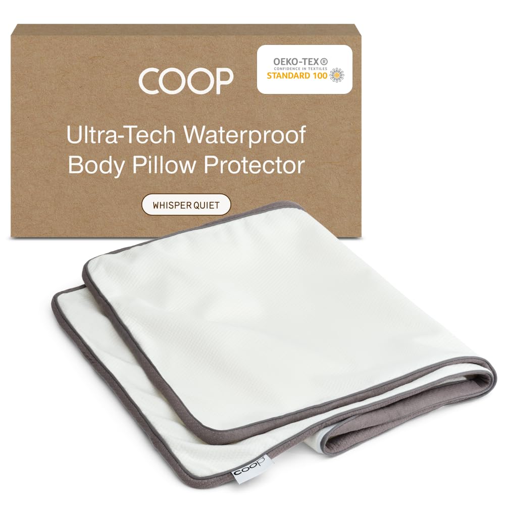 Coop Home Goods front view of body pillow protector shows full coverage and clean fit