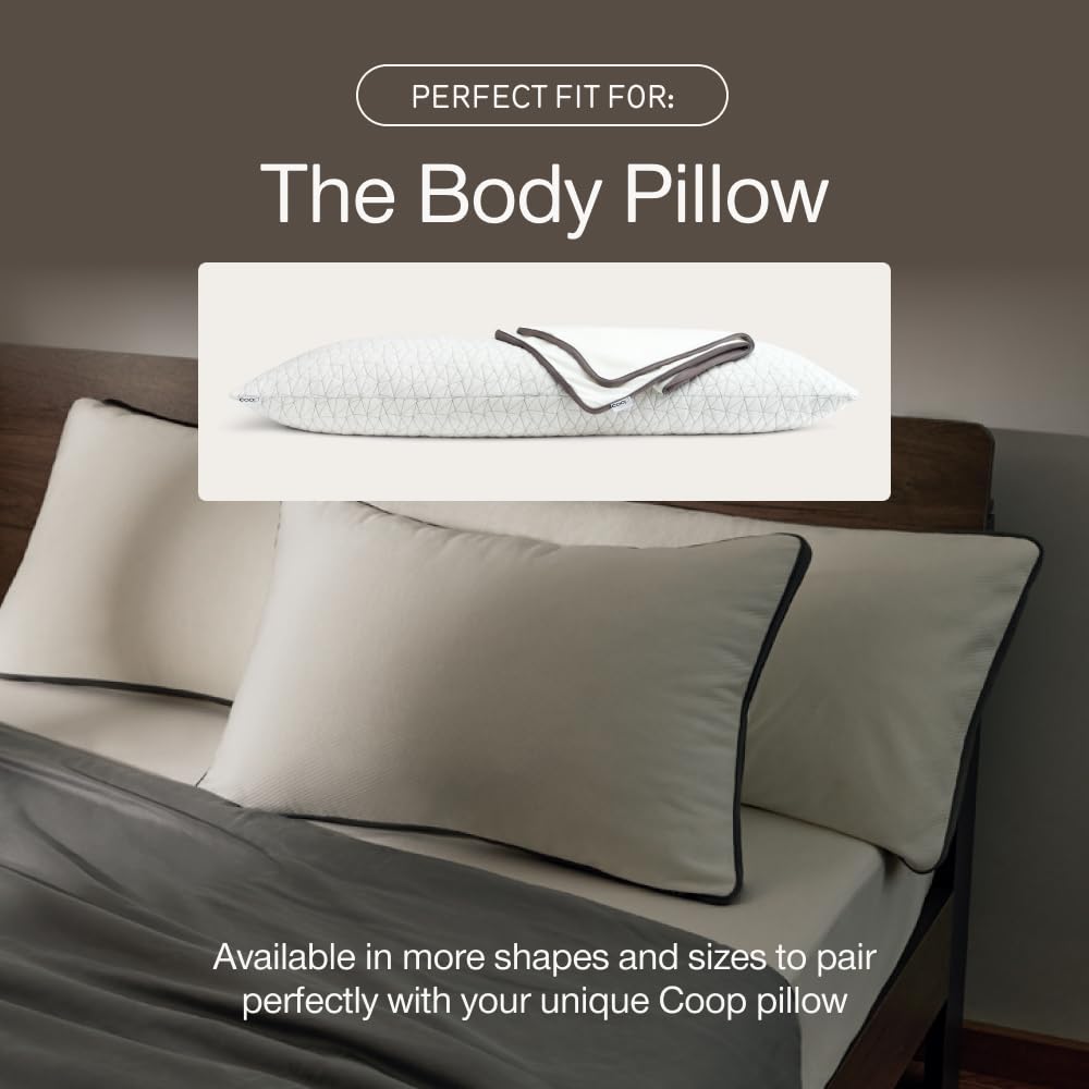 Coop Home Goods body pillow protector in a bedroom setting illustrating cozy everyday use