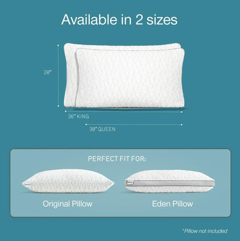 Coop Home Goods pillowcase fitted on a queen pillow offering neat, protective coverage