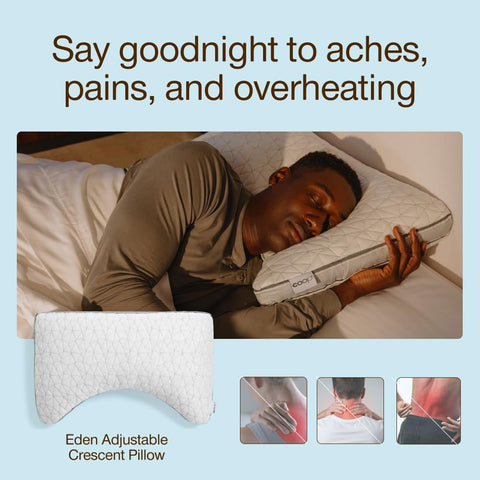 Coop Home Goods lifestyle image of pillow supporting a side sleeper for pressure relief