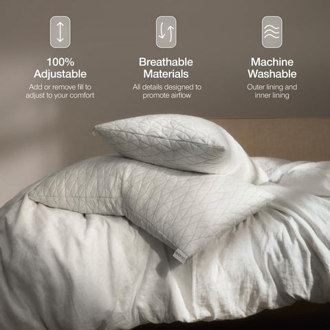 Coop Home Goods extra fill bag displayed, provides added loft and firmness options