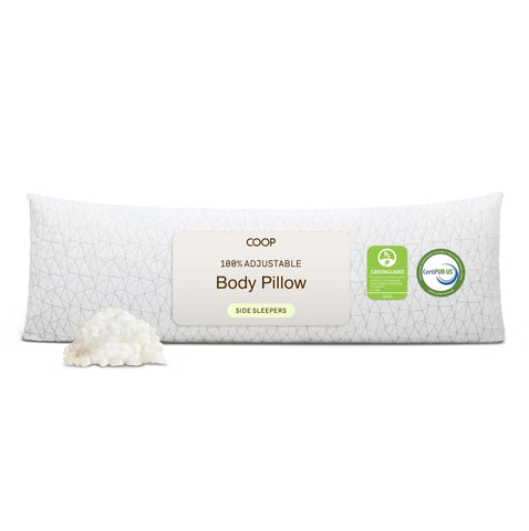 Coop Home Goods front view of 20x54 body pillow showing full length and shape for better alignment
