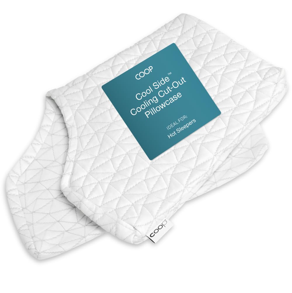 Coop Home Goods front view showing cut-out pillowcase fit and breathable design
