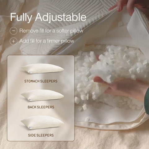 Coop Home Goods pillow with open zipper revealing easy fill access and customization