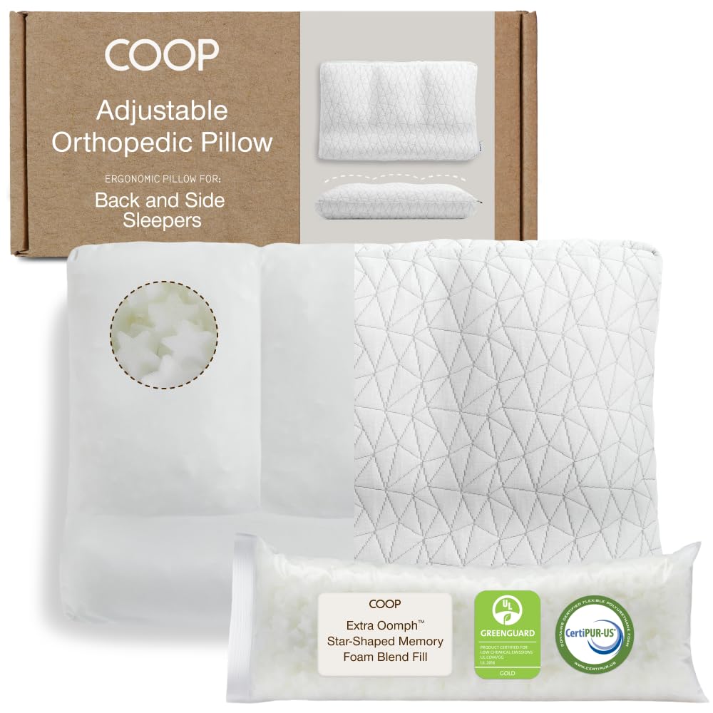 Coop Home Goods front view showing ergonomic shape and breathable cover for better sleep