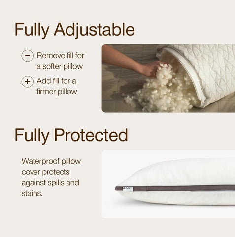 Coop Home Goods close-up shredded memory foam demonstrating adjustable comfort