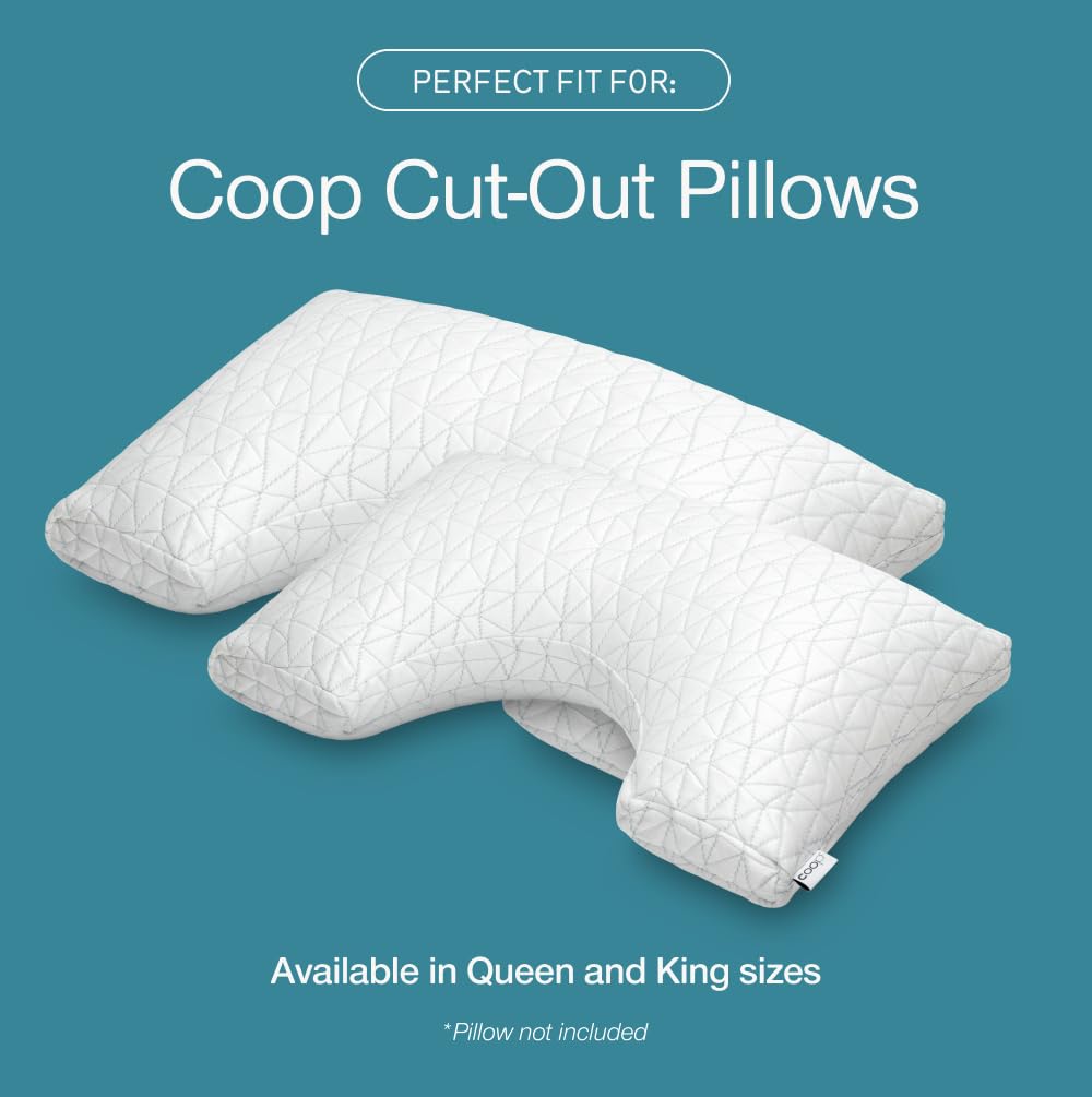 Coop Home Goods pillowcase fitted on Original Cut-Out pillow for side sleepers