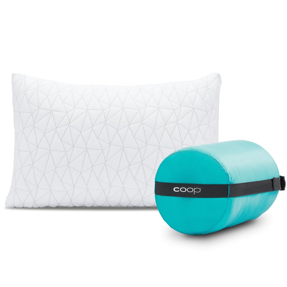 Coop Home Goods front view showing compact travel pillow comfort