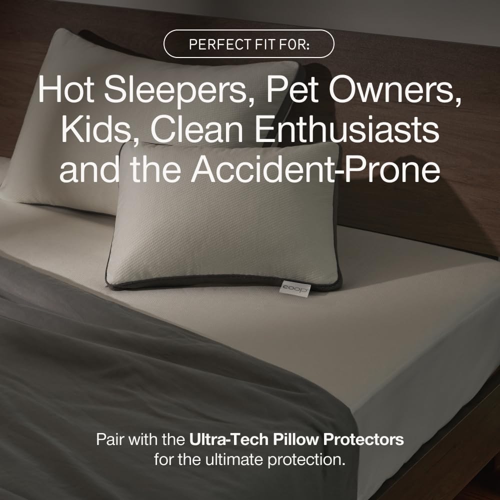 Coop Home Goods protector on bed in bedroom showing everyday protection