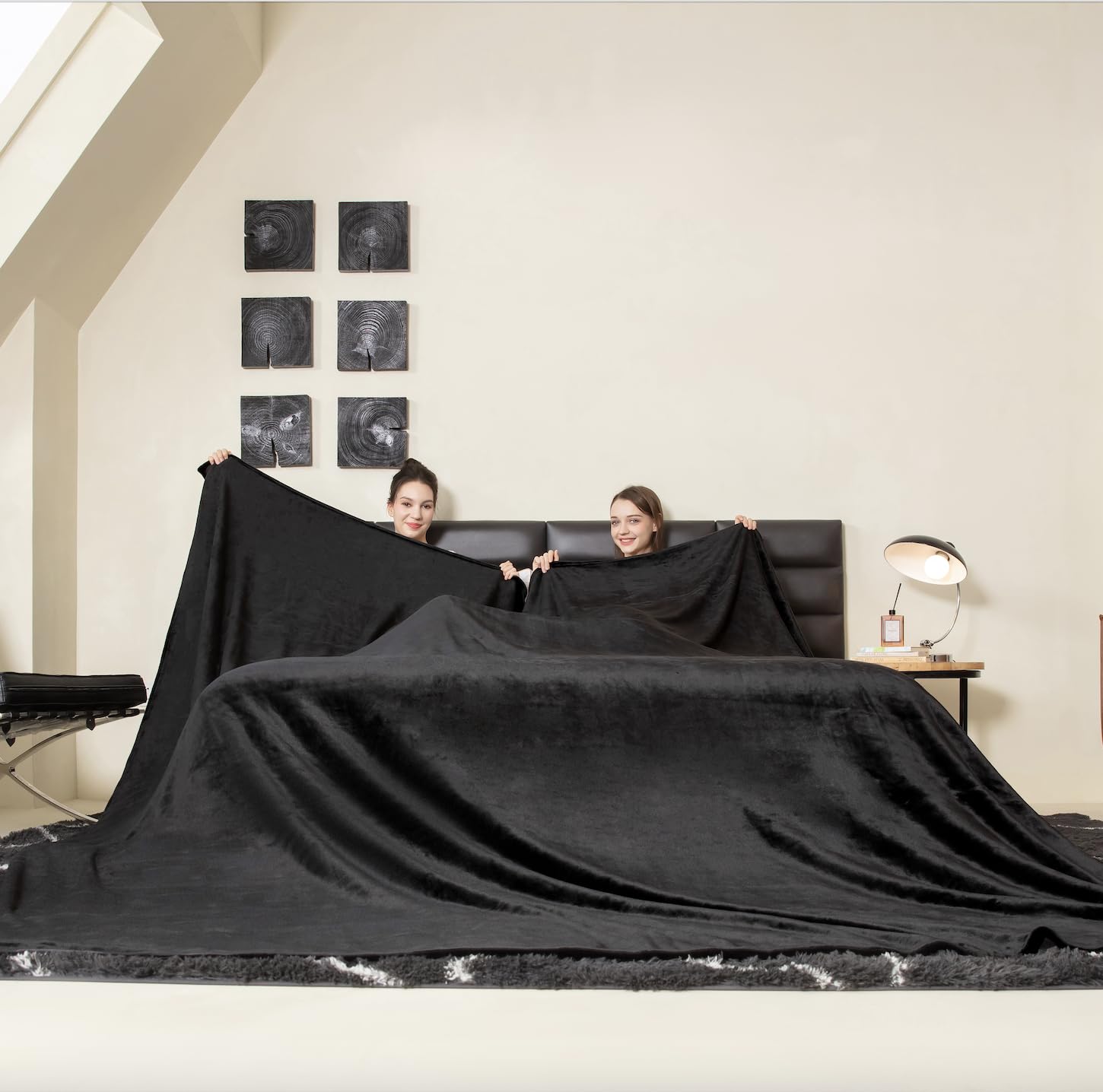 COOVA front view of oversized blanket showing full coverage benefit