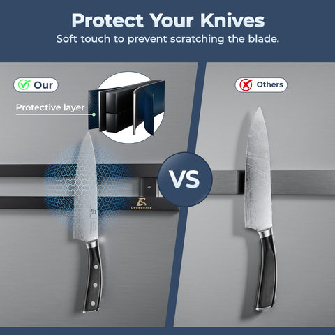 CoquusAid holding assorted knives profile view demonstrating secure, even grip