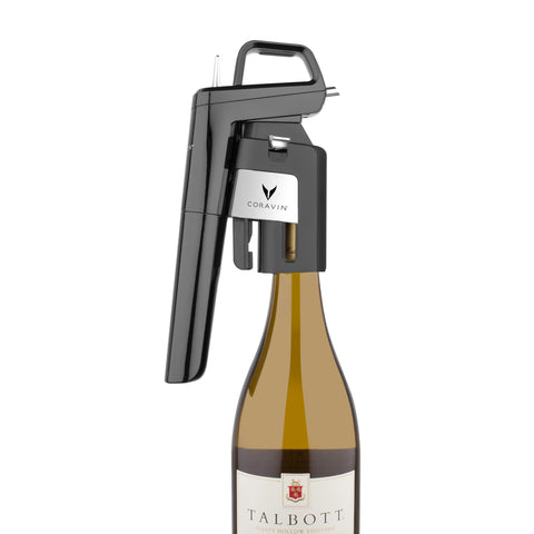 CORAVIN close-up of needle and angled spout highlighting precise pouring control and durability