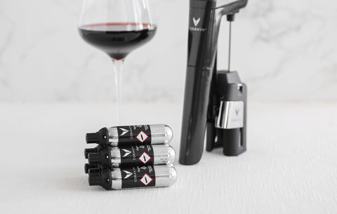 Coravin pure argon capsule closeup showing cartridge detail and reliability
