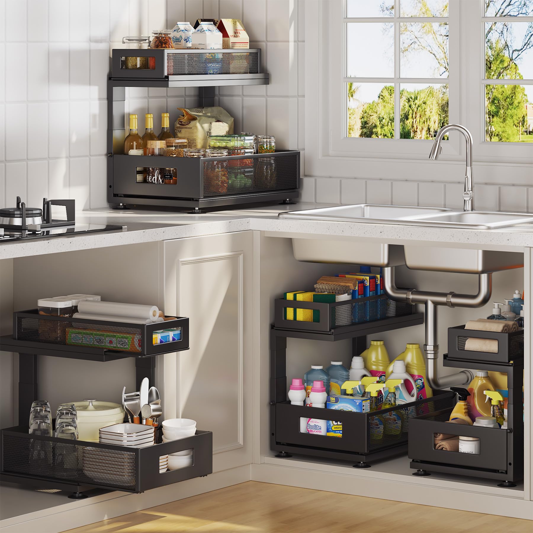 Corbyles lifestyle kitchen cabinet organization demonstrating clutter-free cabinets