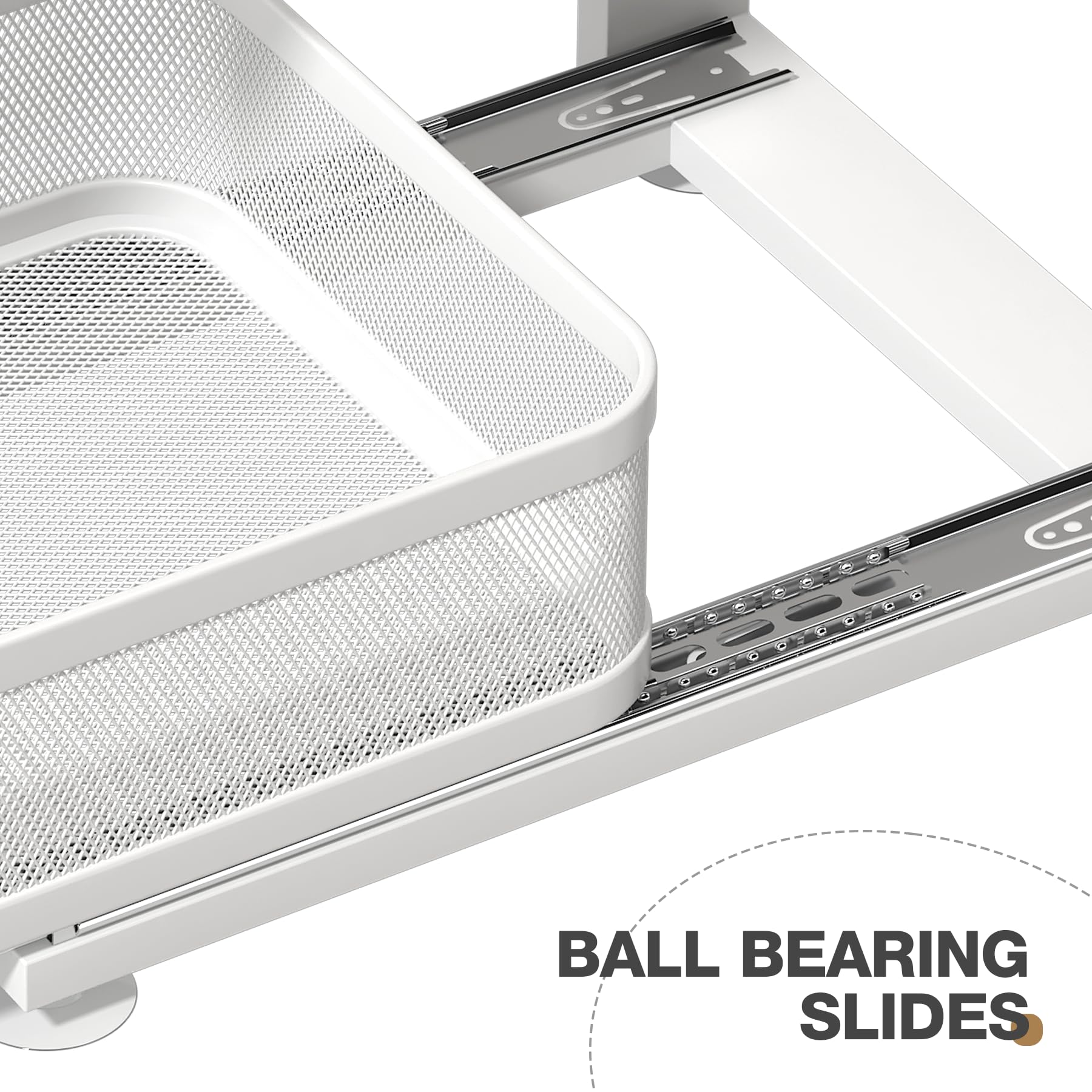 Corbyles mesh shelf closeup highlighting secure storage for small items