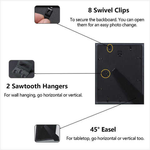 CORE ART rear view with rotatable clips and easel showing easy loading benefit