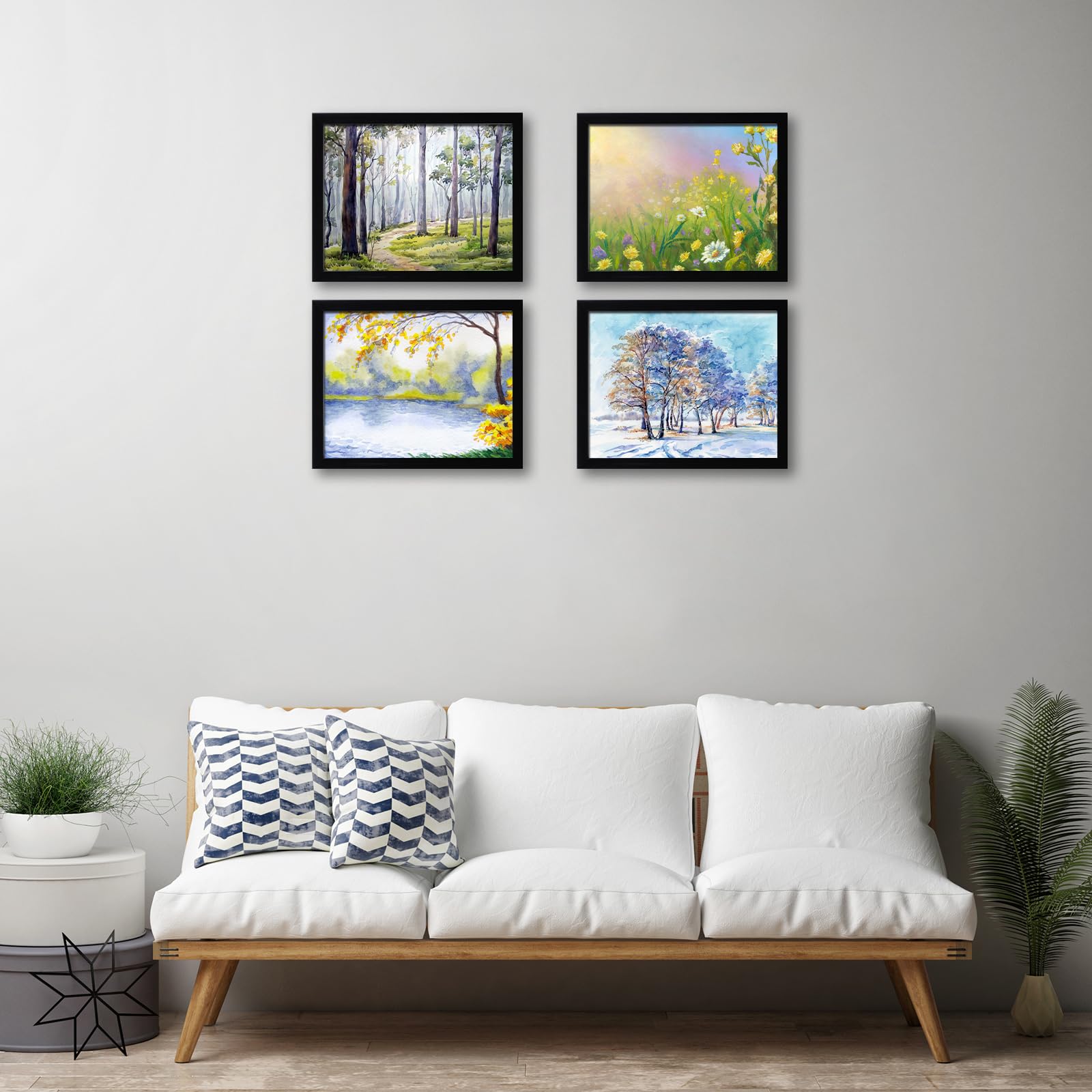 CORE ART four-frame gallery wall showing coordinated display and cohesive look benefit