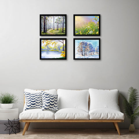CORE ART four-frame gallery wall showing coordinated display and cohesive look benefit