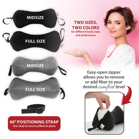 Core Products Sleep Log secured to luggage demonstrating hands-free travel convenience