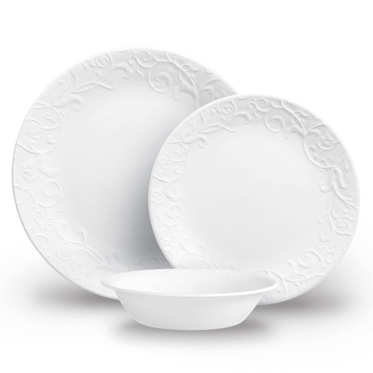 Corelle Bella Faenza front packaging showing set and benefits