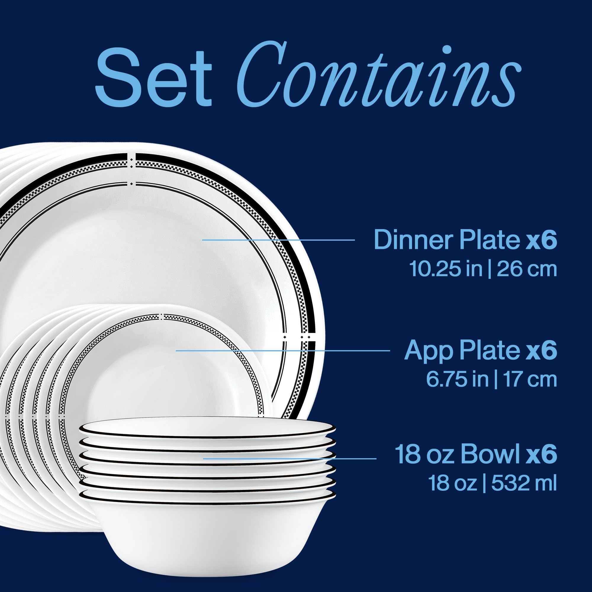 Corelle Brasserie appetizer plate detail showcasing thin profile and easy stacking benefit
