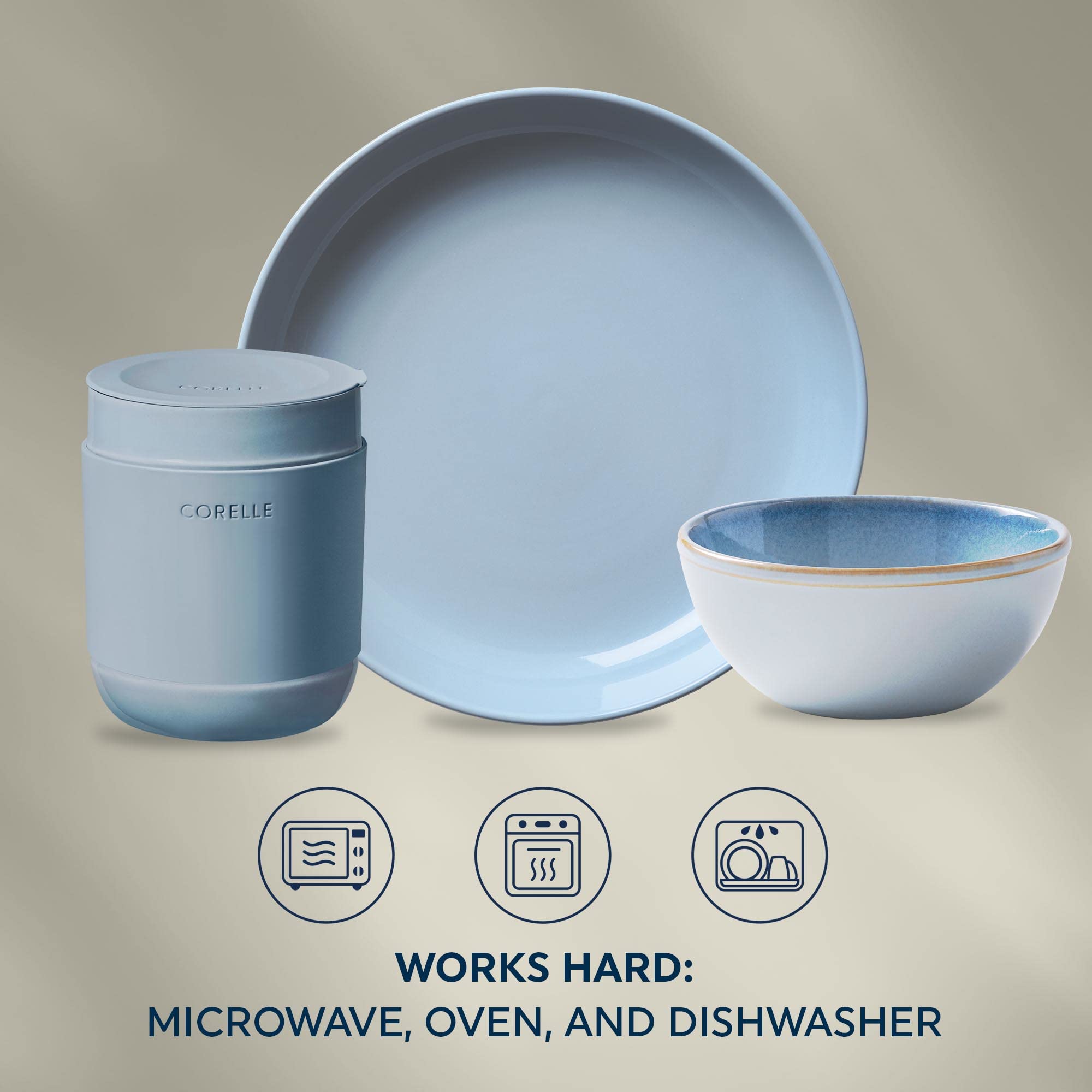 Corelle bowl glaze texture detail showing unique handcrafted finish and visual depth