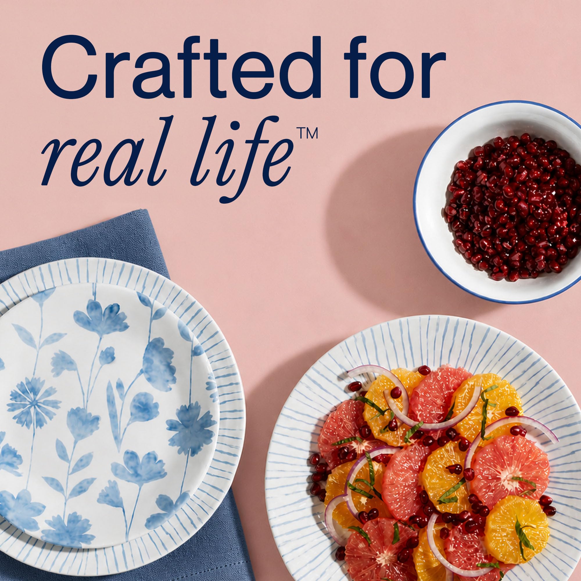 Corelle pieces inside dishwasher demonstrating easy cleaning and durable design