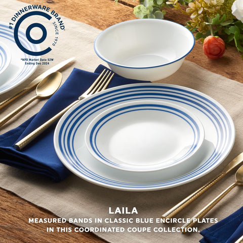 Corelle Laila close-up of dinner plate edge showing durable finish and style