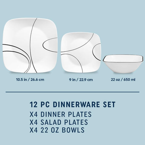 Corelle set arranged on dining table showing contemporary style for gatherings