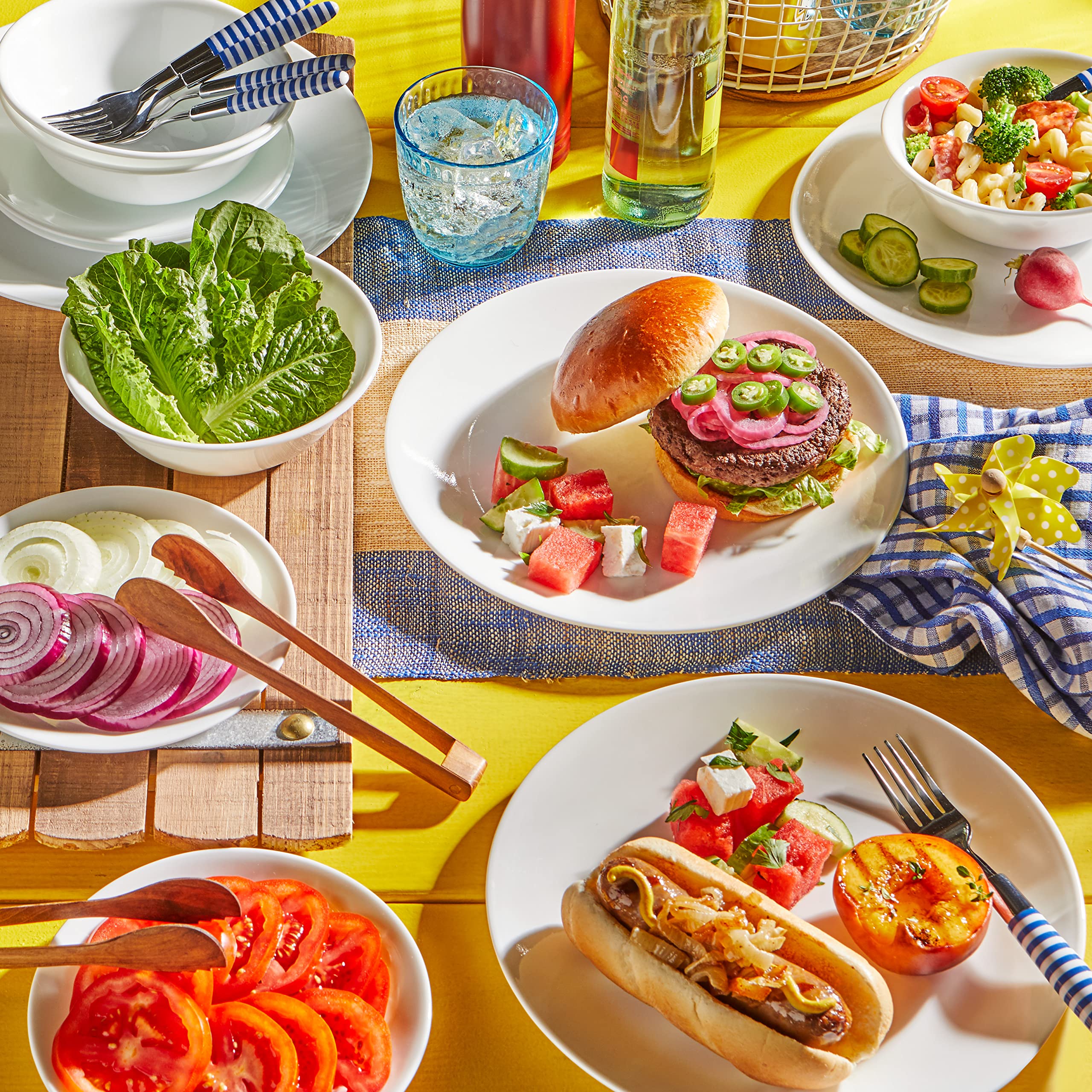 Corelle table setting in coastal dining scene adding breezy style