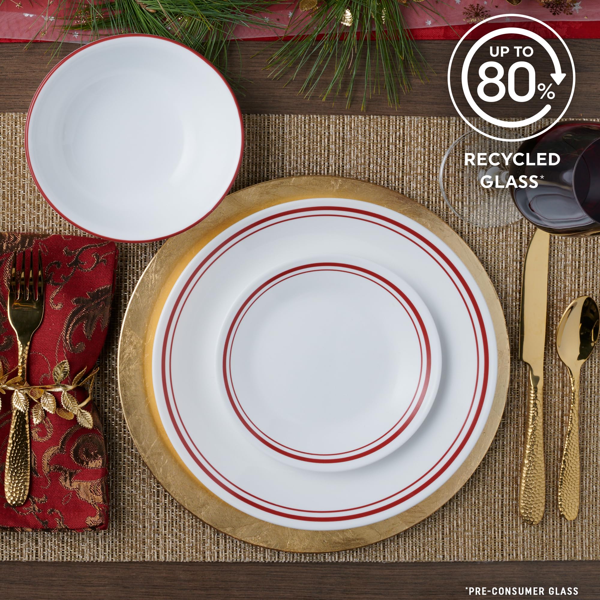 Corelle Logan on a dining table illustrating elegant presentation and hostess-ready benefit