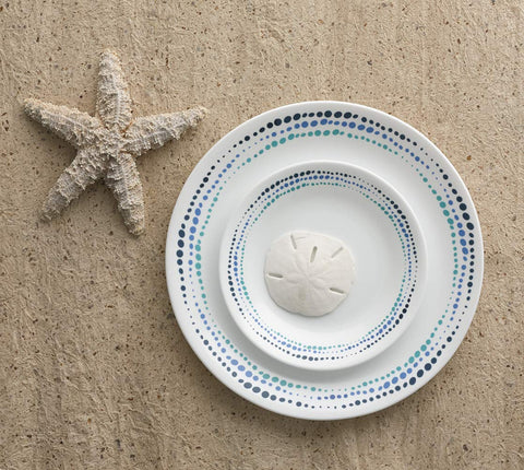Corelle Ocean Blue bowl served with salad, lightweight easy handling