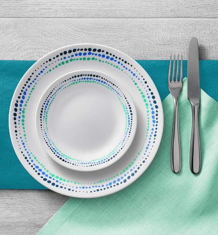 Corelle Ocean Blue edge detail showing thin triple-layer glass strength