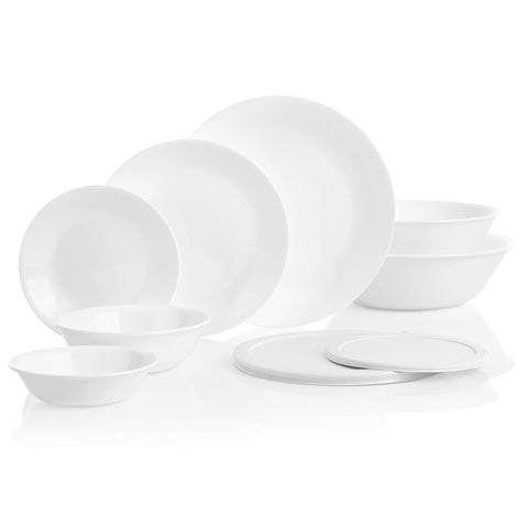 Corelle close-up of plate edge showing smooth Vitrelle glass texture and chip resistance