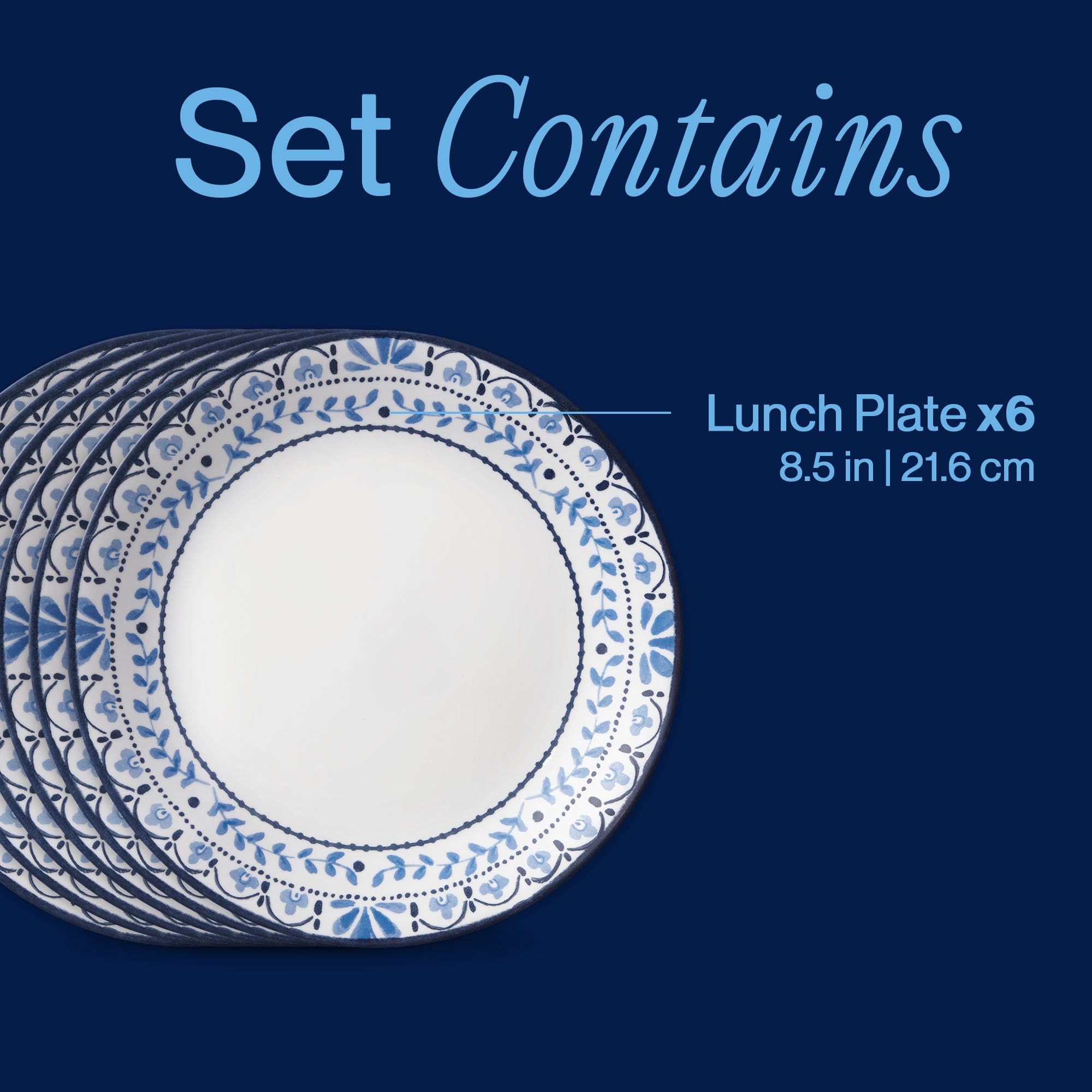 Corelle stacked plates demonstrating compact storage and space-saving benefit