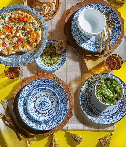 Corelle Portofino plated meal in a table setting benefit: stylish everyday entertaining
