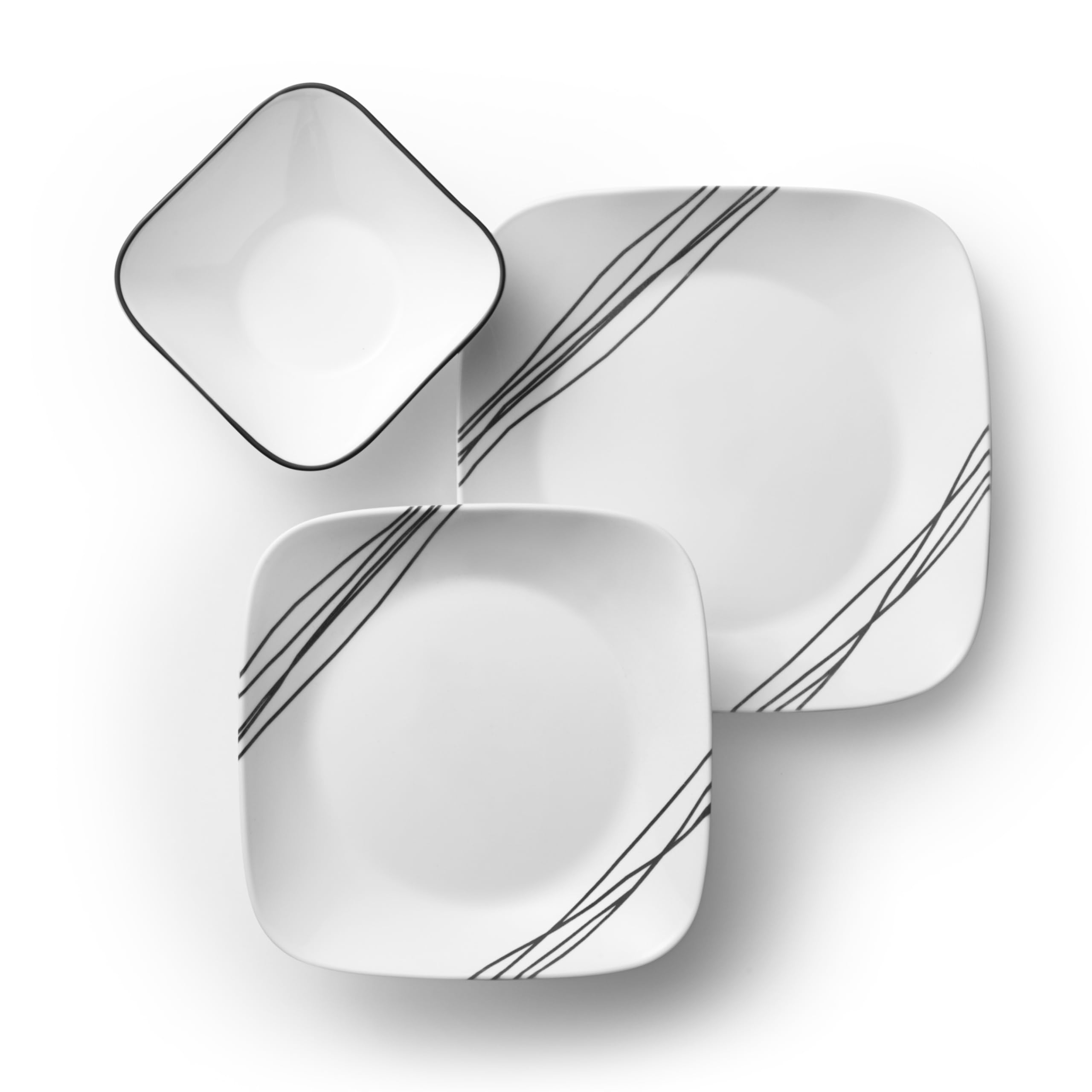 Corelle stacked plates demonstrating compact storage and space-saving benefit