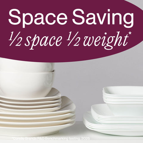 Corelle close edge detail showing Vitrelle layered glass strength against chips