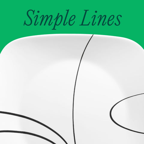 Corelle close-up of hand-drawn simple lines pattern highlighting elegant table impact