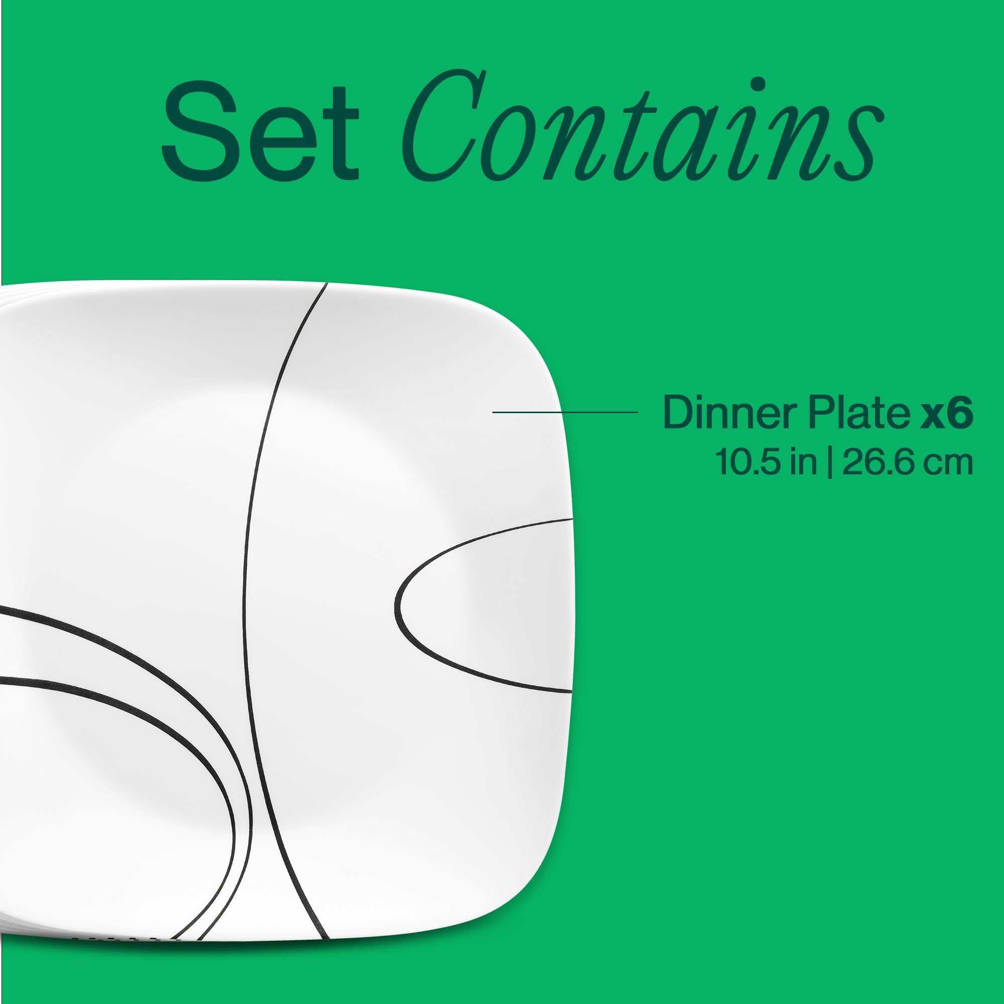 Corelle stacked plates demonstrating compact storage that saves cupboard space
