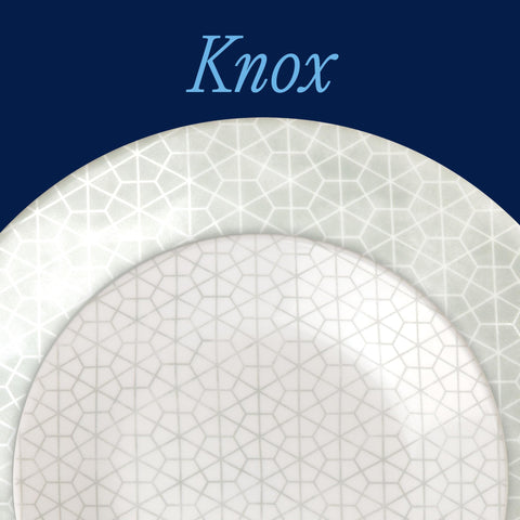Corelle stackable plates detail showing slim profile and space-saving benefit