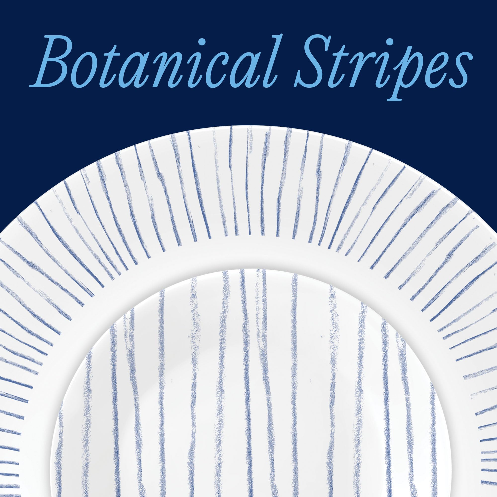 Corelle stacked plates highlighting compact stacking to save cabinet space and easy handling