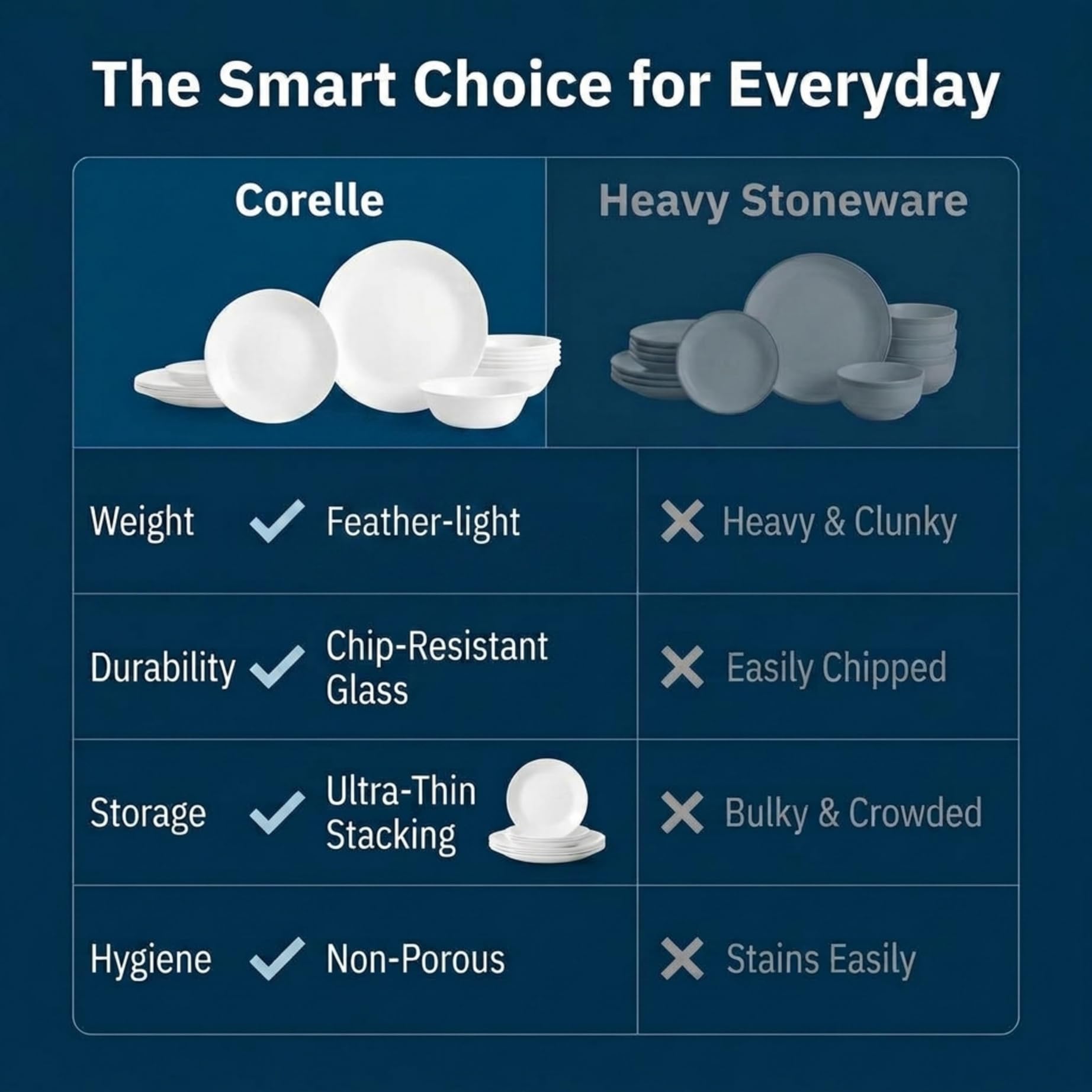 Corelle Winter Frost plate in oven and microwave demonstrating safe reheating to 350°F benefit