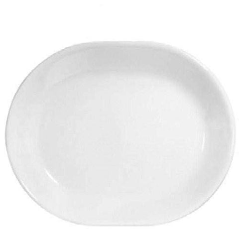Corelle Winter Frost White platter in use holding salad to showcase serving convenience
