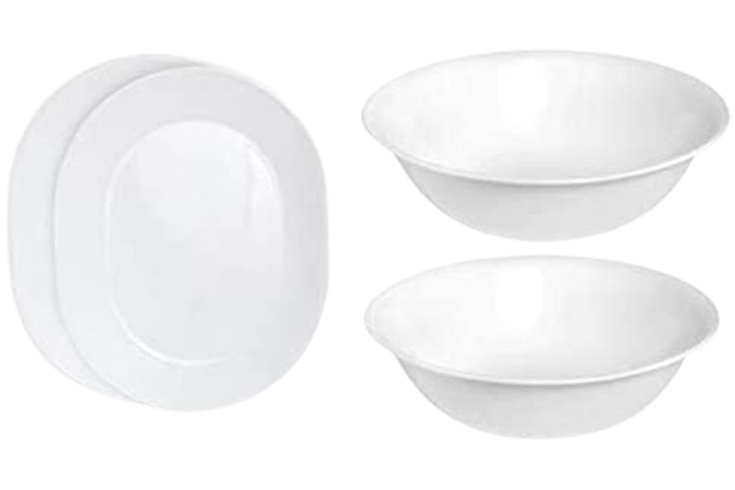 Corelle Winter Frost White platter front view showing clean presentation and durable finish