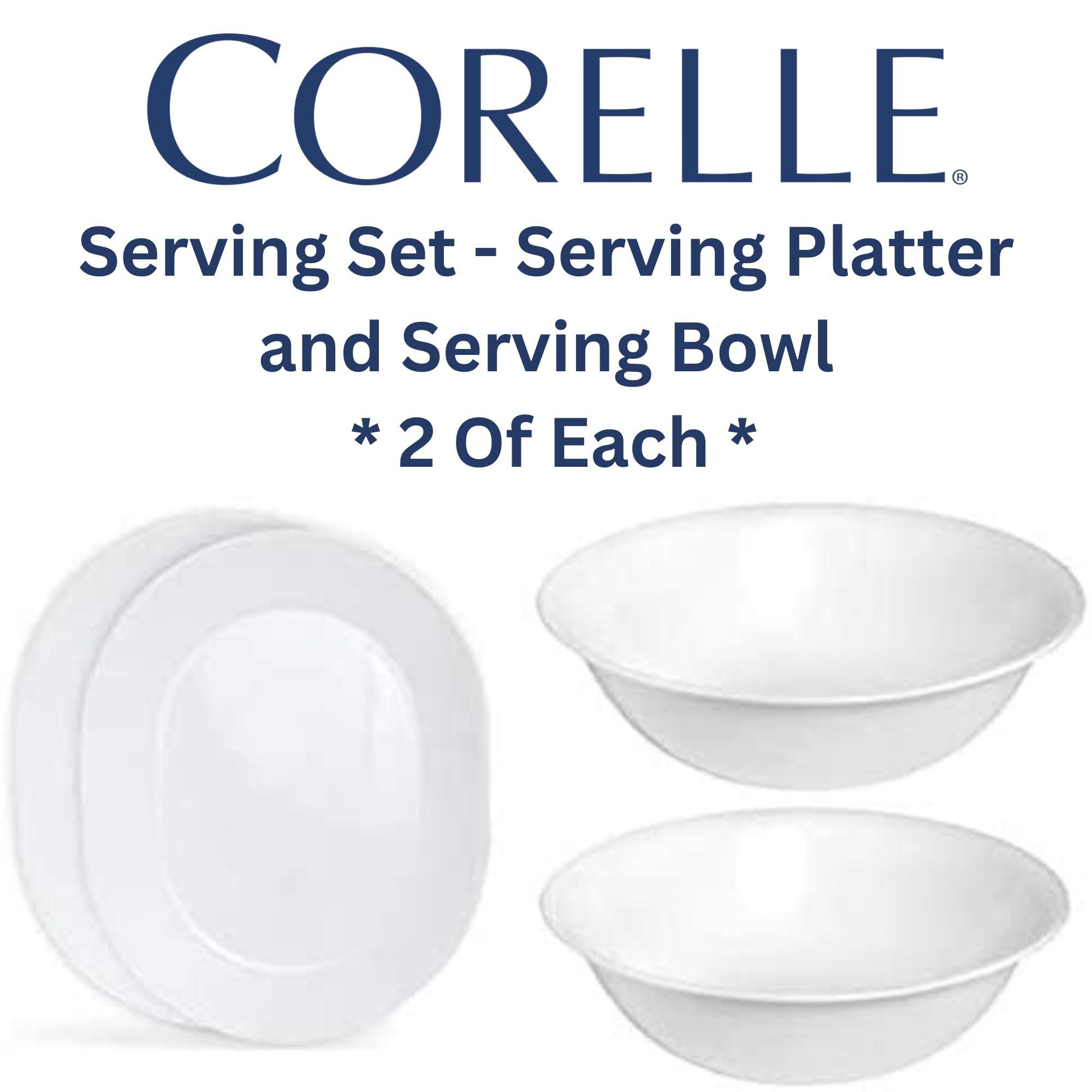 Corelle Winter Frost White platter beside utensils showing size and easy handling