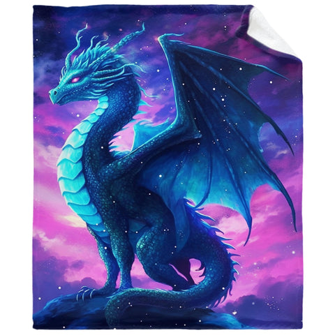 CORGI BLANKET front dragon print vibrant bedside pop