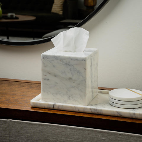 Cork & Mill side view emphasizing weighty solid marble construction for stable dispensing
