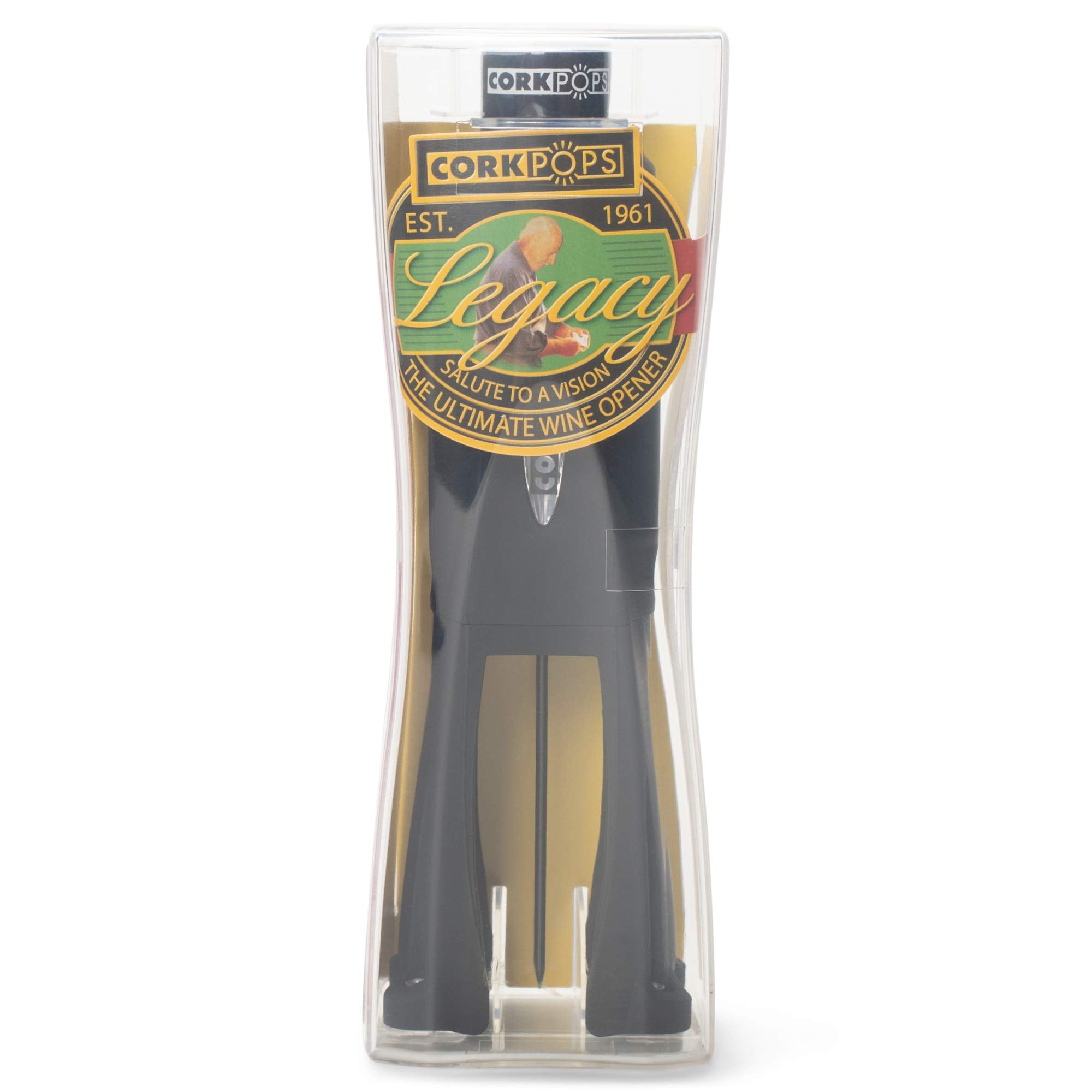 Cork Pops Legacy being used to open a bottle, quick effortless cork removal