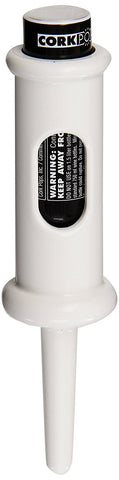 Cork Pops white opener front view showing compact design and easy use
